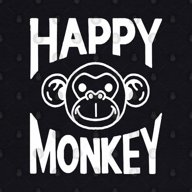 Happy Monkey BLK by ebayson74@gmail.com